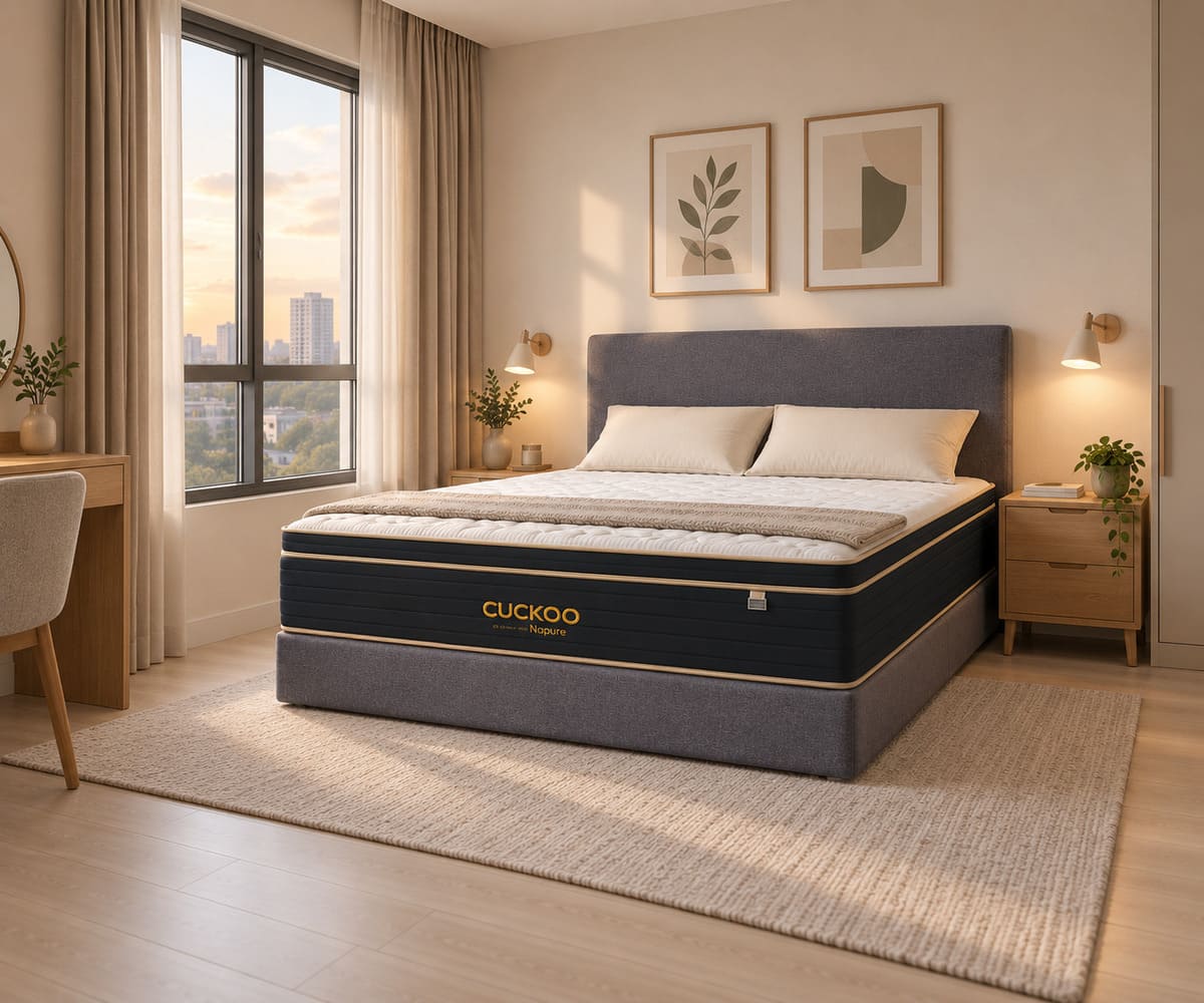 Illustration of CUCKOO A-LUXE in a condo bedroom