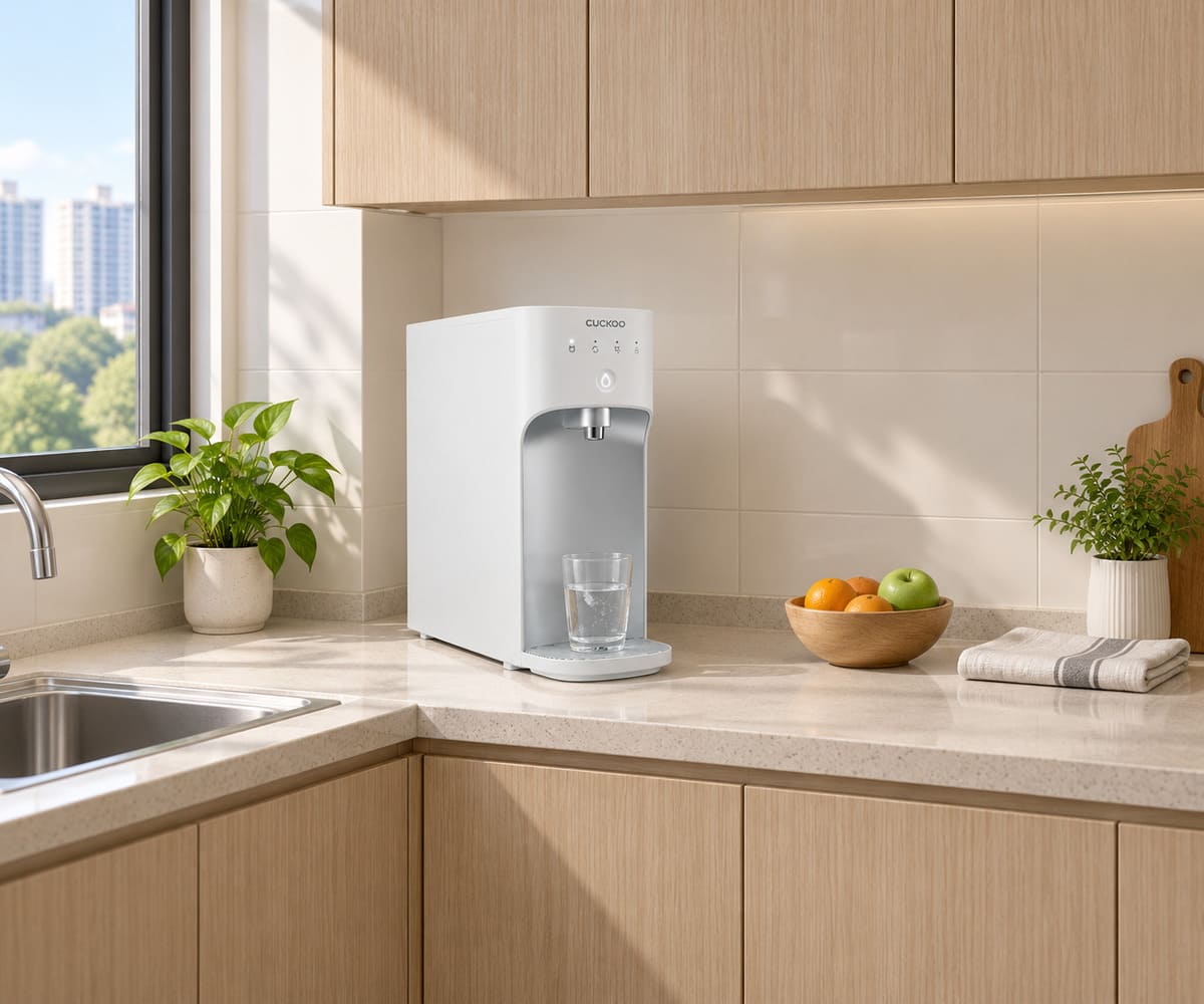 Illustration of CUCKOO KIUT in a condo kitchen