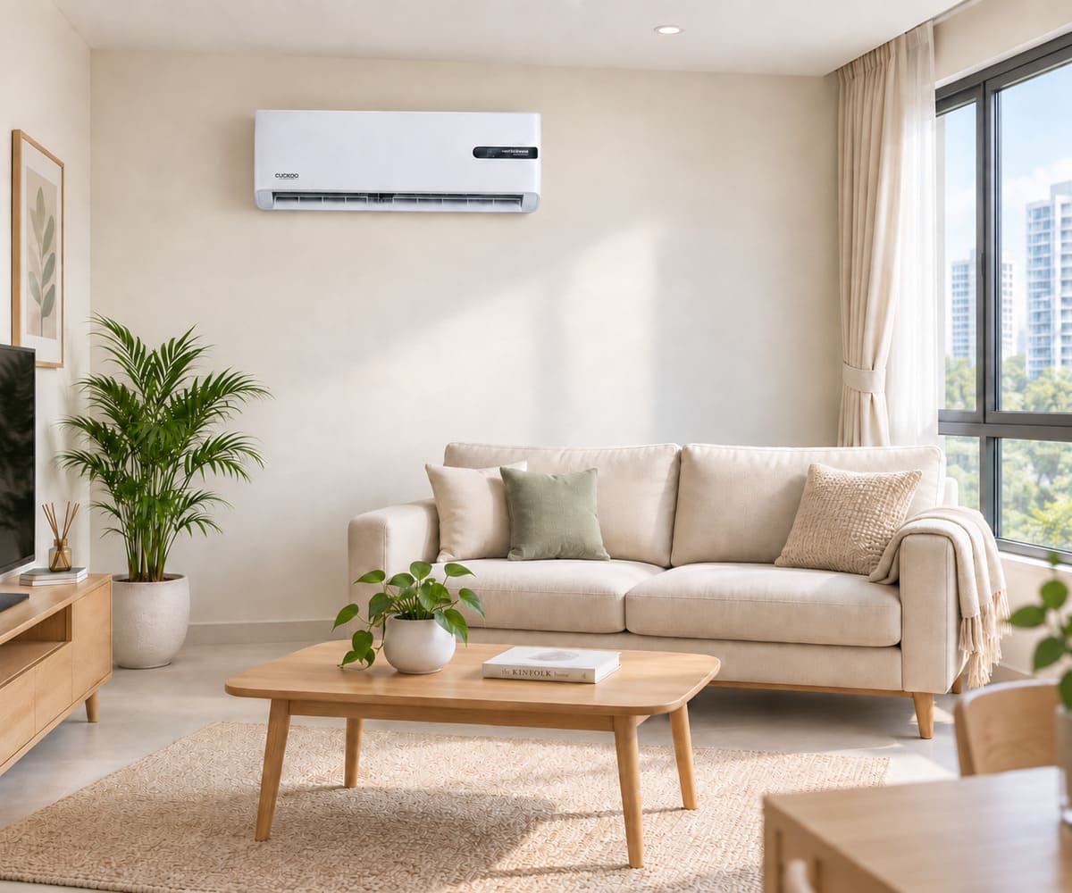 Illustration of CUCKOO Vita-5Tar in a condo living room