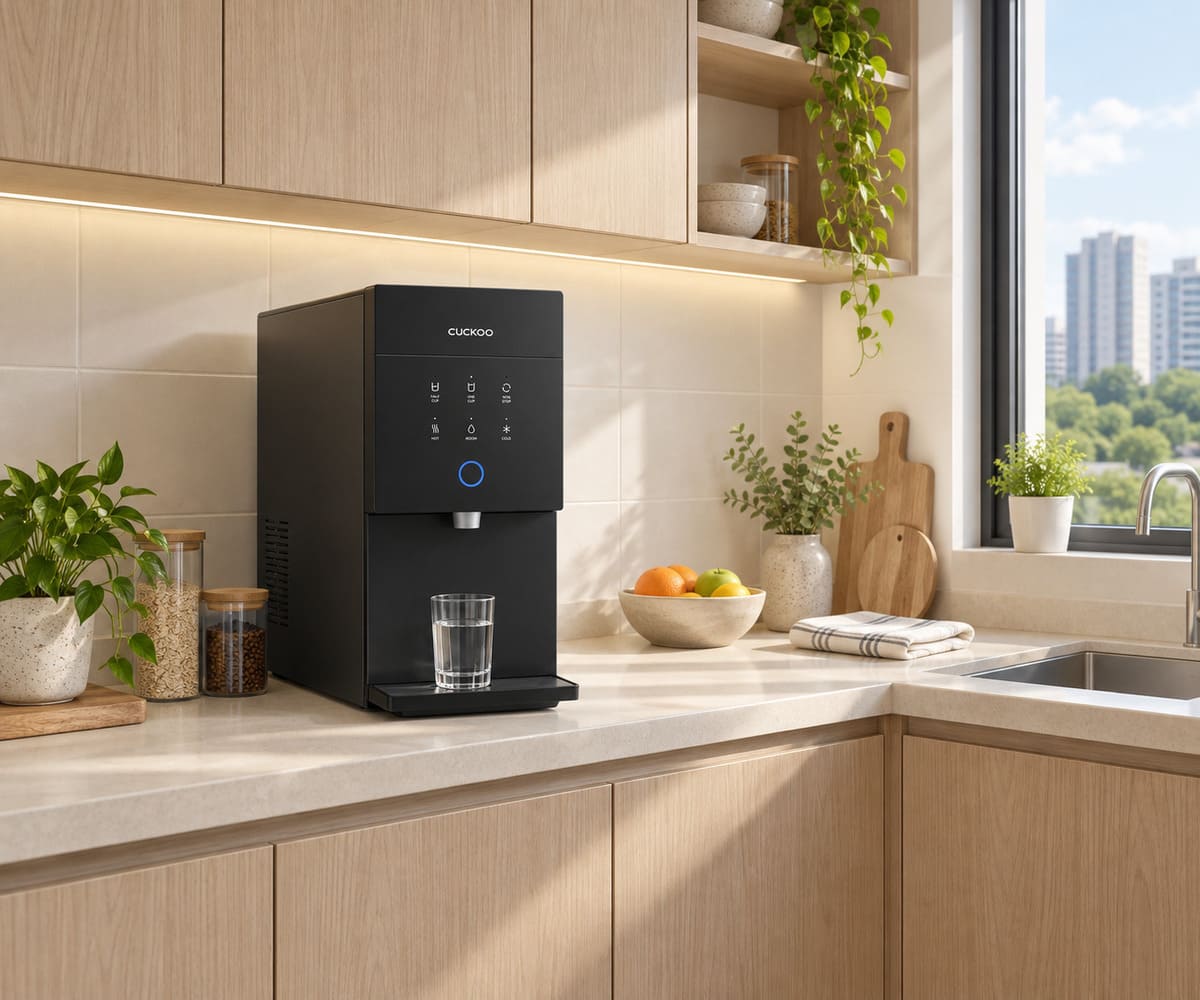 Illustration of CUCKOO XCEL 2 in an apartment kitchen